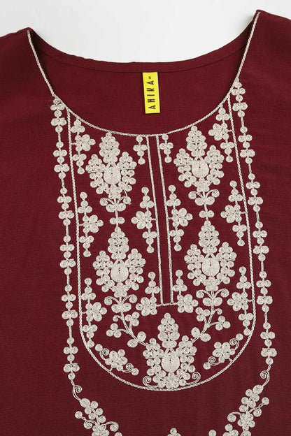 Women's Silk Blend Embroidered Kurta