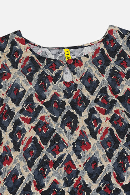 Women's Viscose Rayon Off White Printed Regular Fit Kurta
