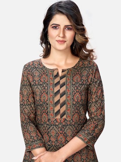 Women's Brown Printed Kurta & Pant With Dupatta By Vbuyz- (3