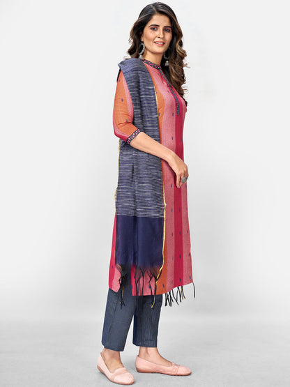 Women's Printed Multicolour Kurta & Pant With Dupatta Set Vbuyz- (3