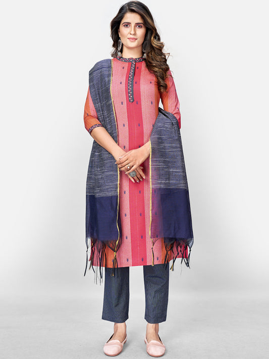 Women's Printed Multicolour Kurta & Pant With Dupatta Set Vbuyz- (3