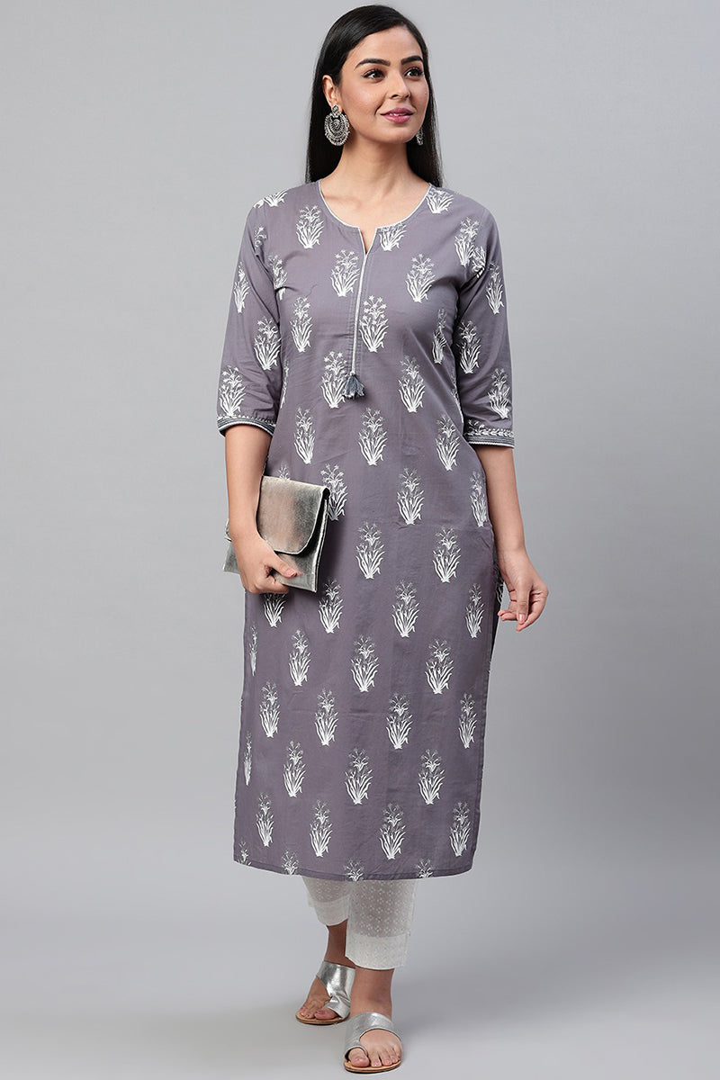 Women's Cotton Printed Kurta & Palazzo Set