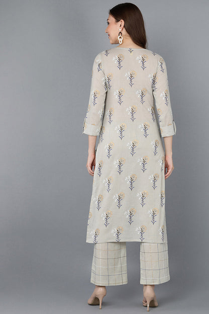 Women's Cotton Printed Kurta With Palazzos