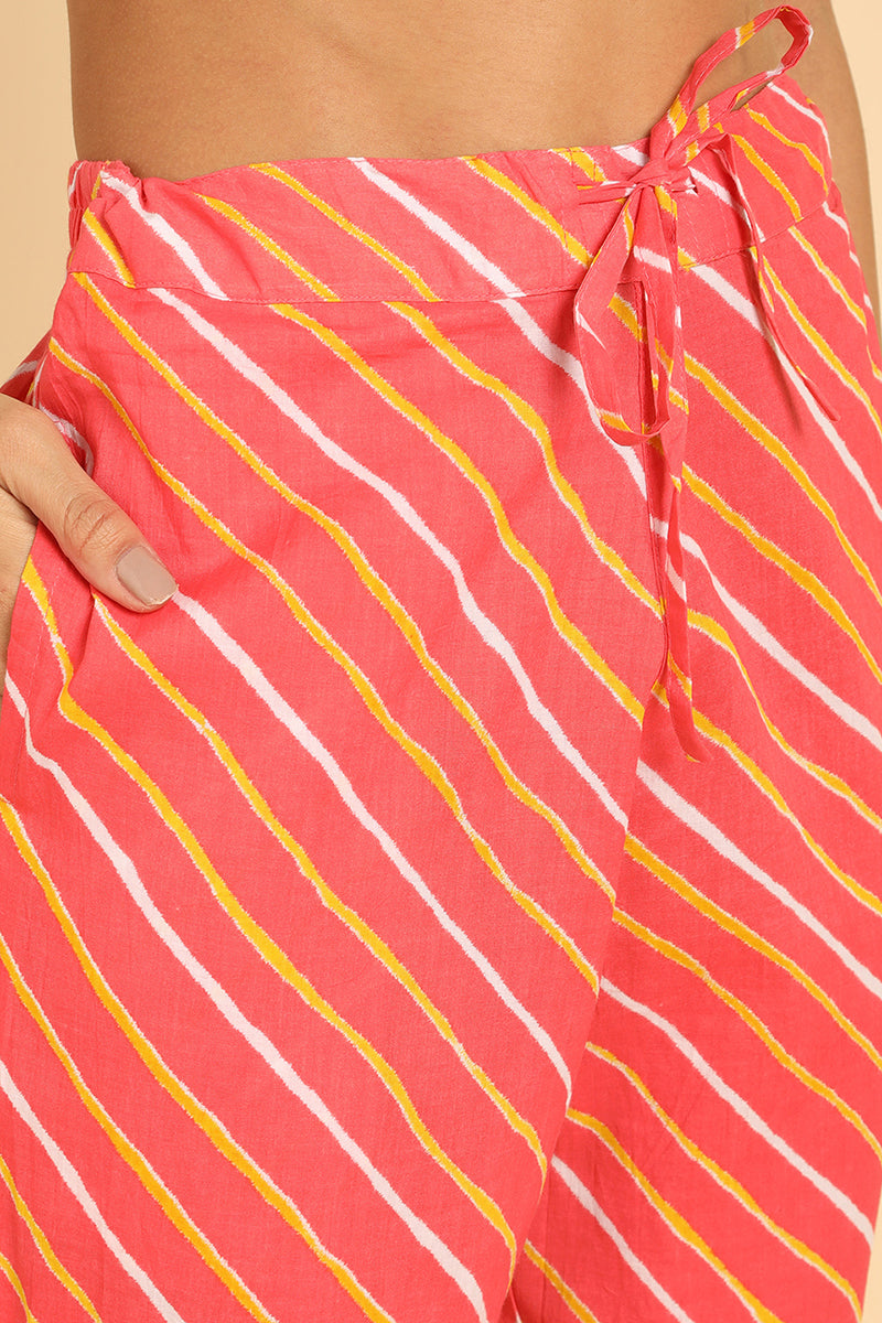 Women's Cotton Printed Kurta Pants With Dupatta Set