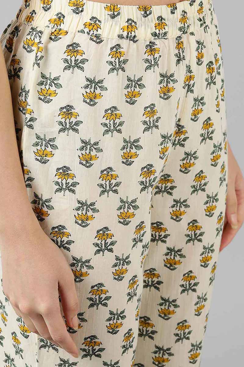 Women's Cotton Printed Kurta Pant Dupatta Set