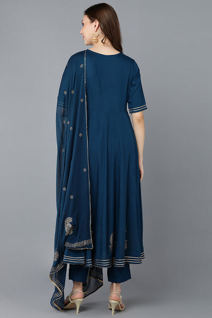 Women's Cotton Embroidered Kurta Pants With Dupatta