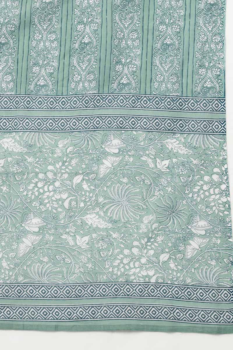 Women's Cotton Floral Printed Kurta Pant With Dupatta