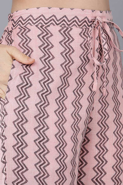 Women's Cotton Blend Printed Kurta Pants With Dupatta