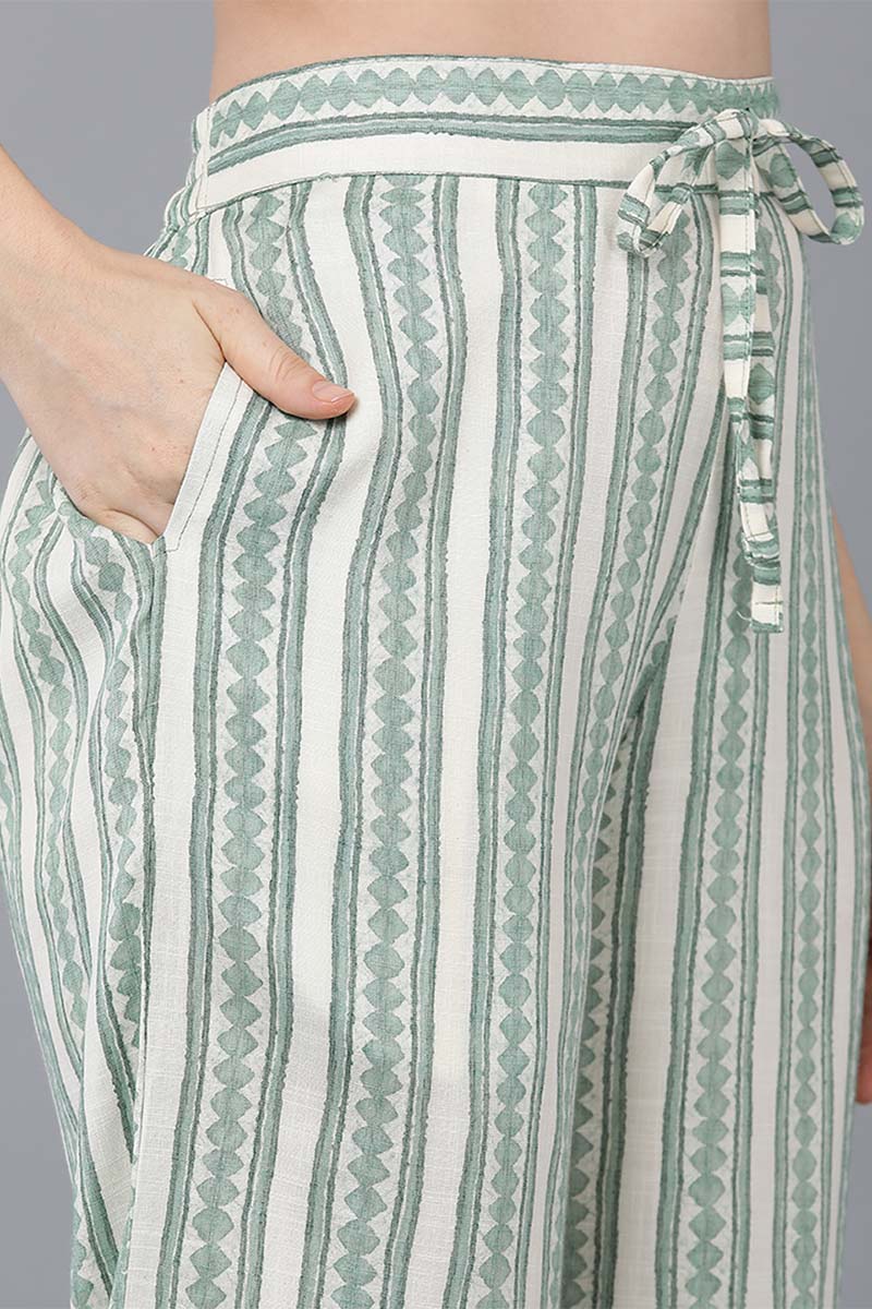 Women's Cotton Blend Gold Printed Kurta Pants With Dupatta