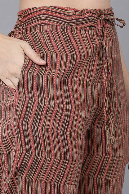 Women's Cotton Blend Printed Kurta Pants With Dupatta
