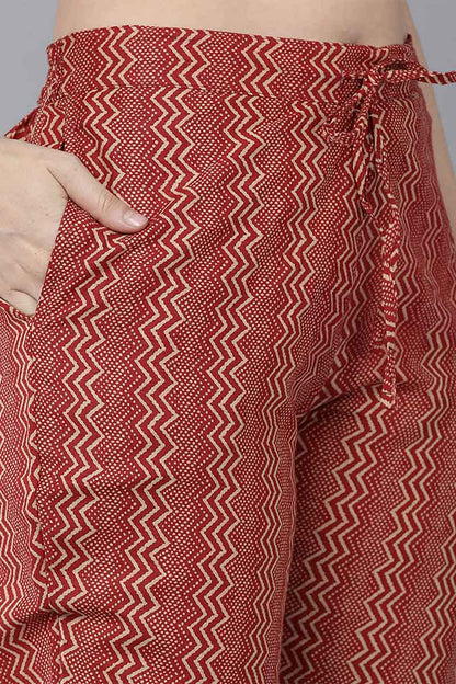 Women's Cotton Floral Printed Kurta Pants With Dupatta