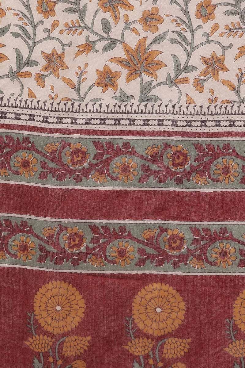 Women's Cotton Floral Printed Kurta Pants With Dupatta