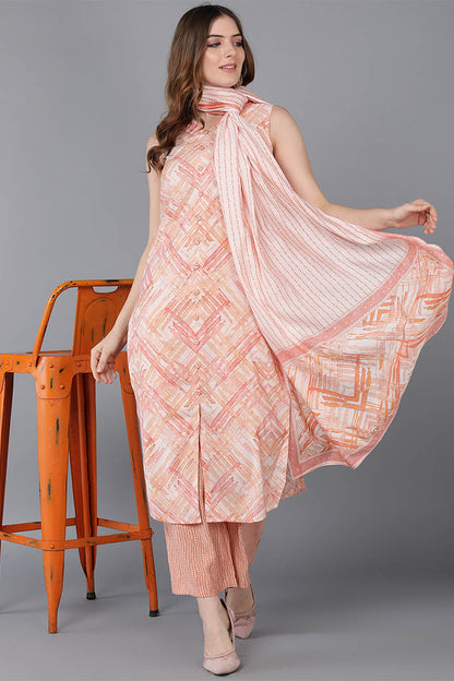 Women's Poly Silk Printed Kurta Palazzos With Dupatta