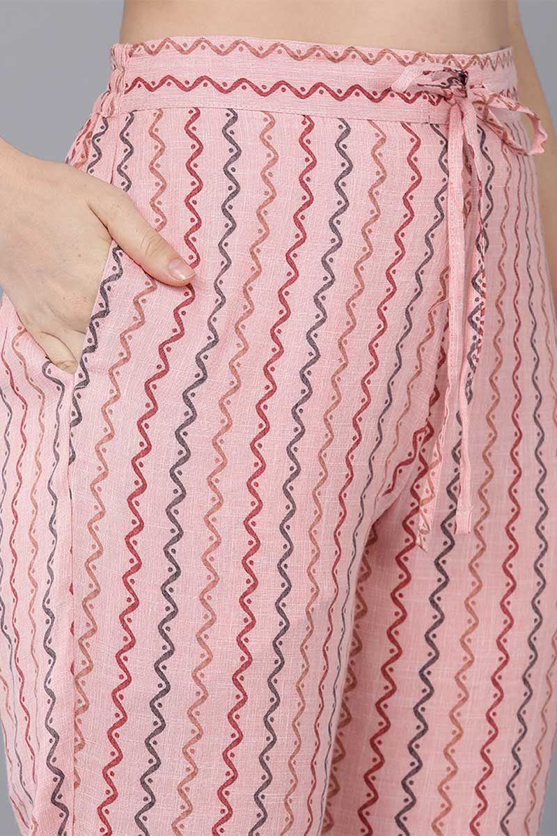 Women's Cotton Blend Printed Kurta Pants With Dupatta