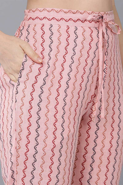 Women's Cotton Blend Printed Kurta Pants With Dupatta