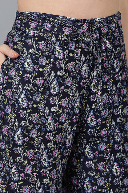 Women's Cotton Floral Printed Kurta Palazzos With Dupatta