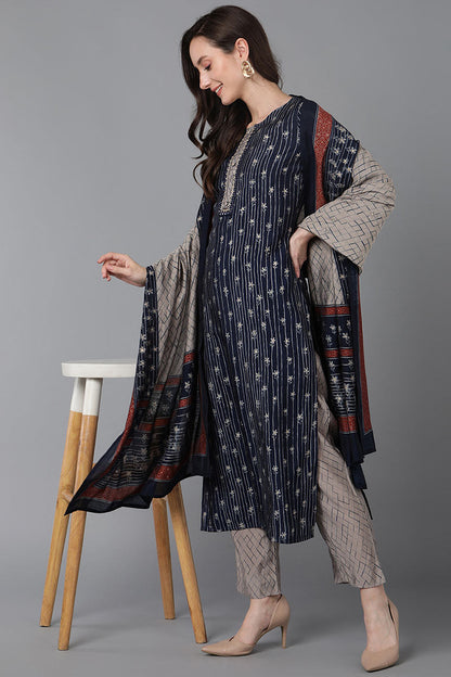 Women's Poly Silk Printed Kurta Pants With Dupatta