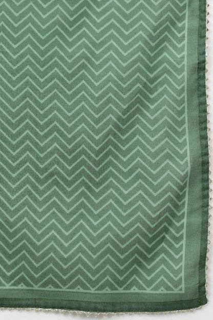 Women's Cotton Abstract Printed Kurta Pant With Dupatta