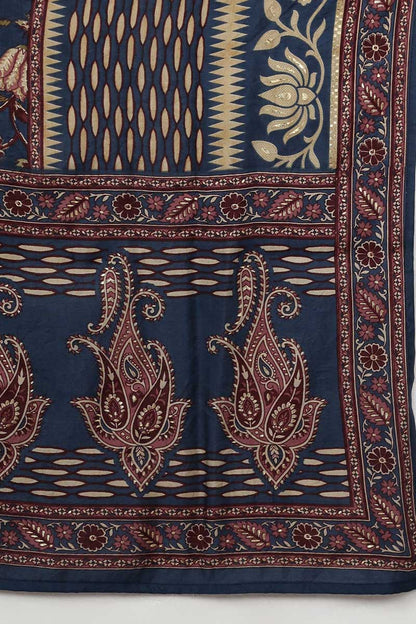 Women's Silk Blend Embroidered Floral Printed Kurta Pant With Dupatta