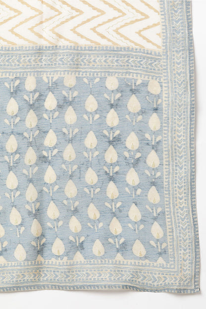 Women's Viscose Rayon Grey Printed Straight Kurta Pant With Dupatta