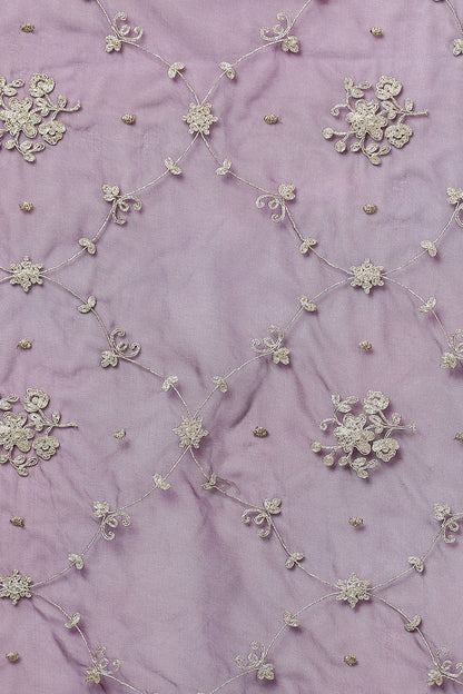 Women's Purple Silk Blend Embroidered Party Wear-Ahika