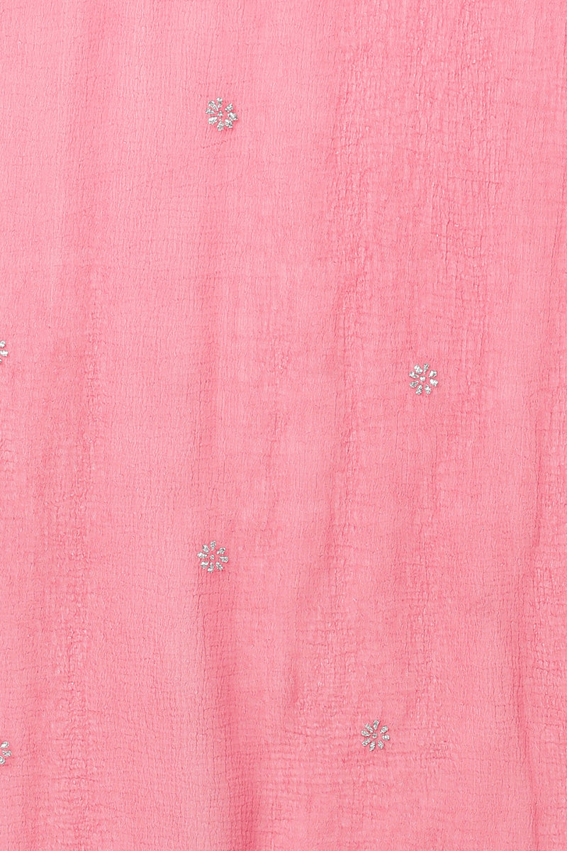 Women's Punch Pink Silk Blend Embroidered Party Wear-Ahika