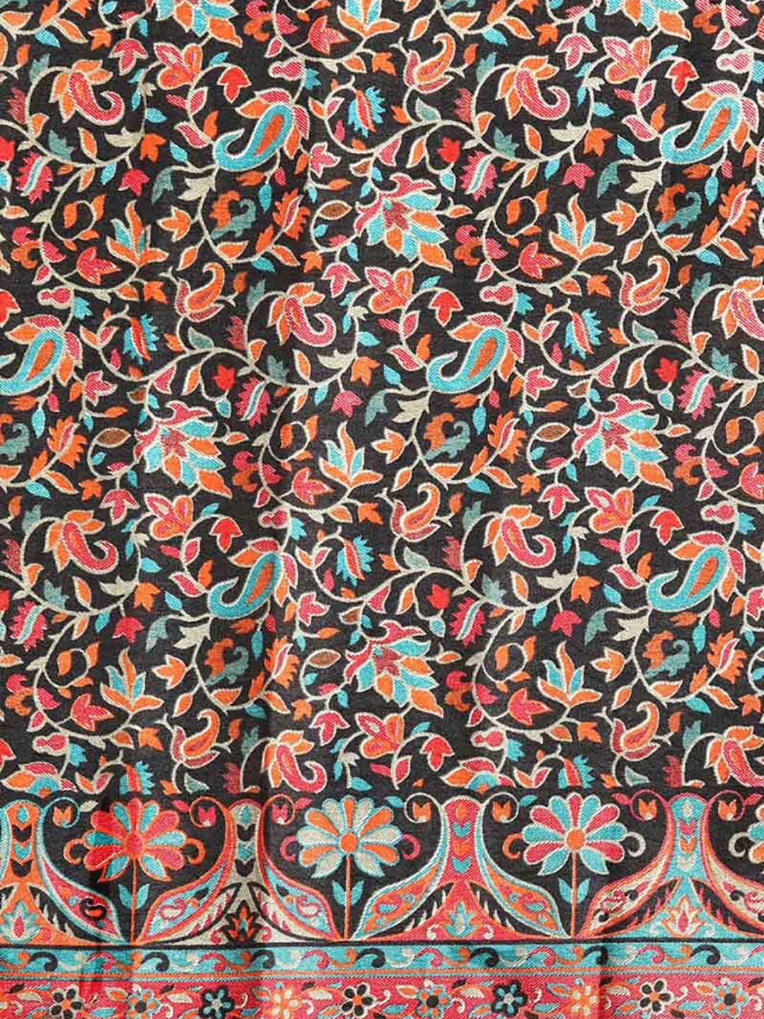 Women's Black Art Silk Printed Saree