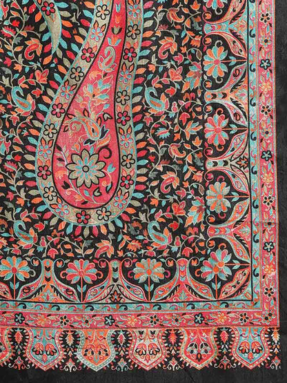 Women's Black Art Silk Printed Saree