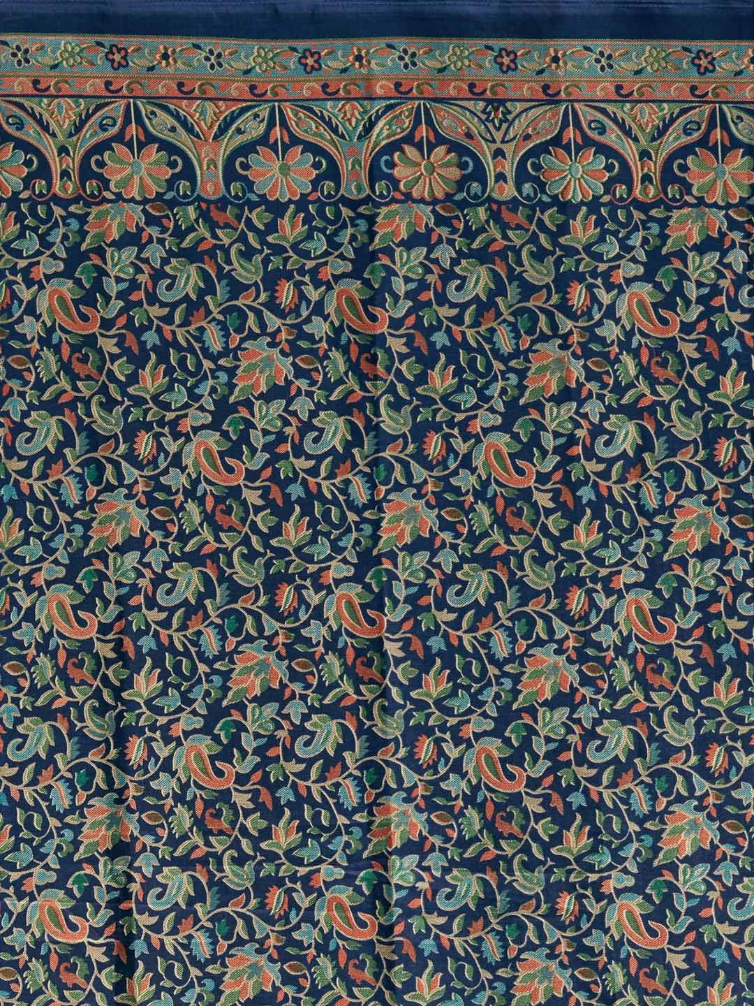 Women's Navy Blue Art Silk Printed Saree