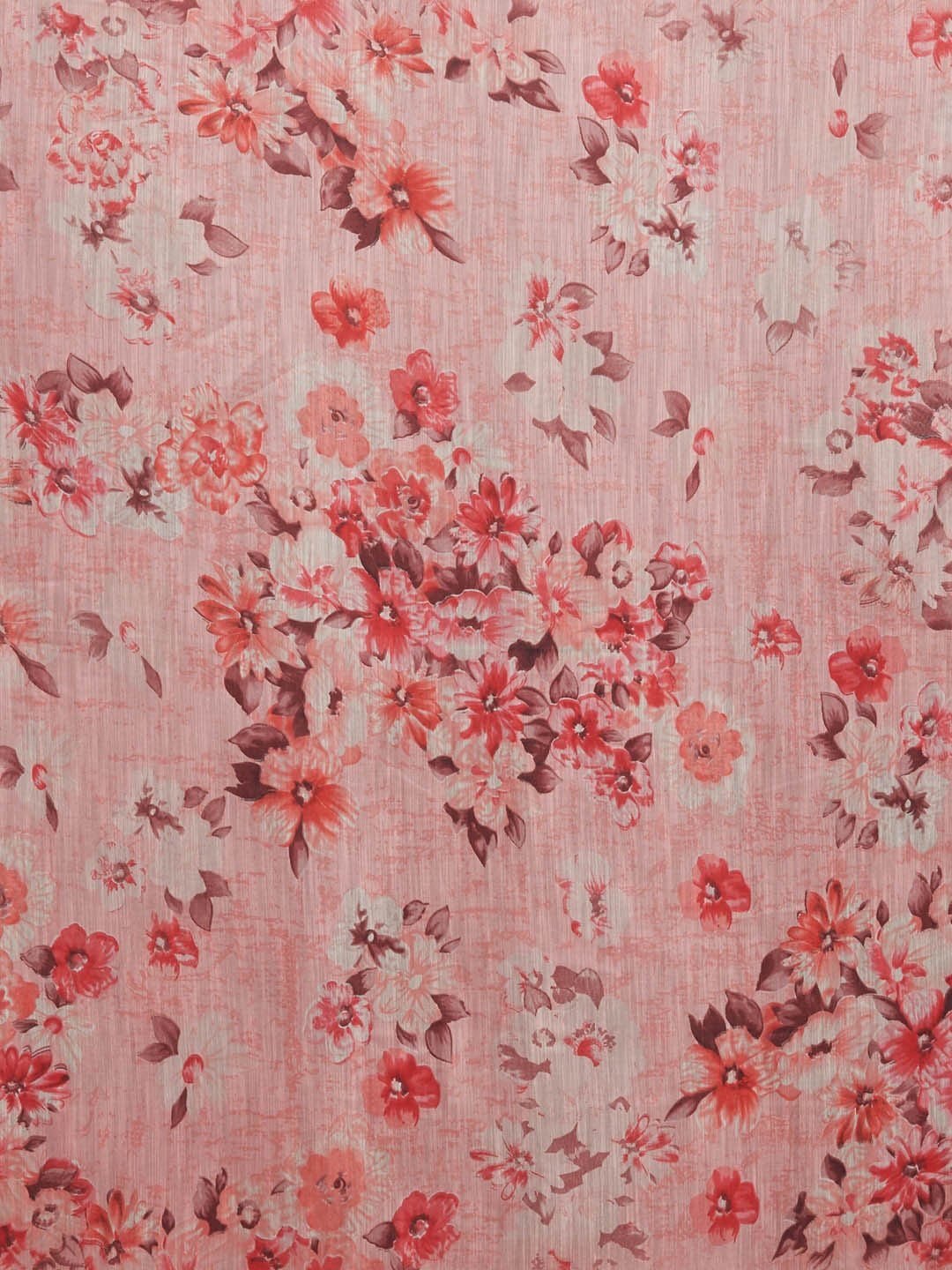 Women's Pink Cotton Blend Printed Saree