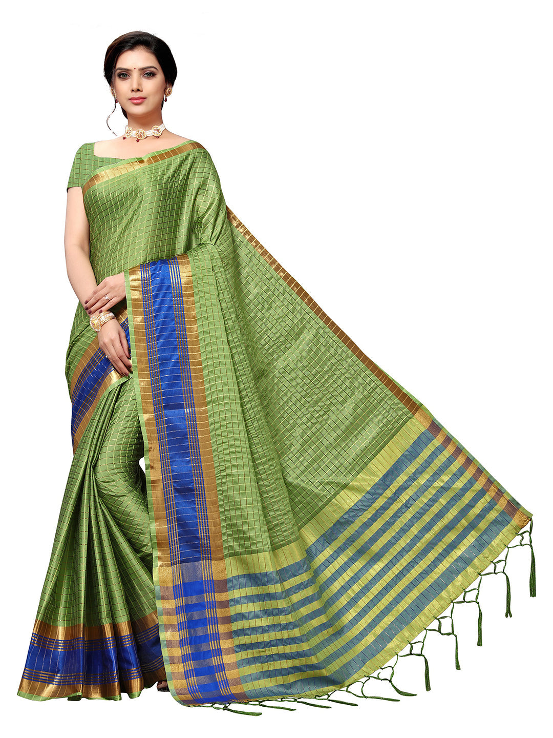 Women's Green Art Silk Self Design Saree