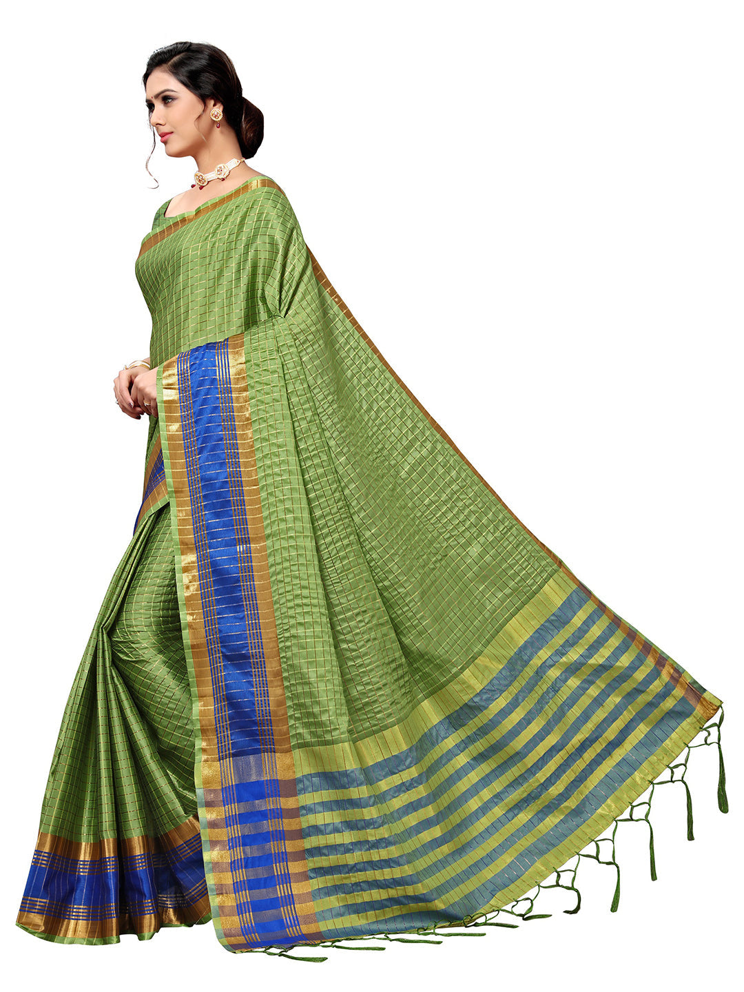Women's Green Art Silk Self Design Saree