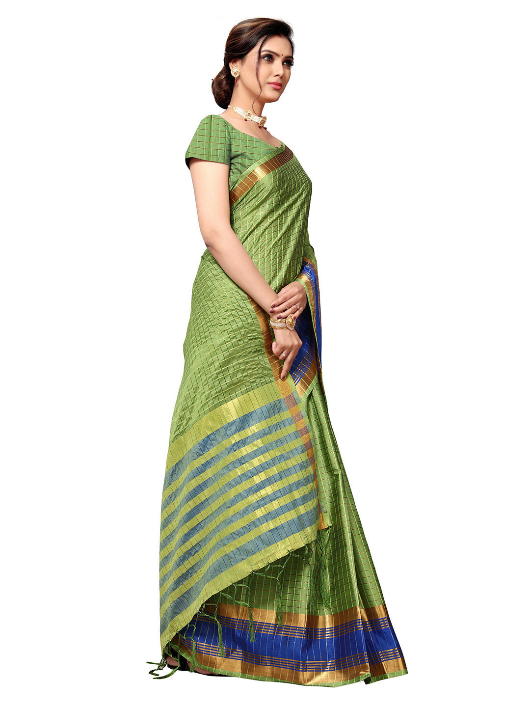 Women's Green Art Silk Self Design Saree