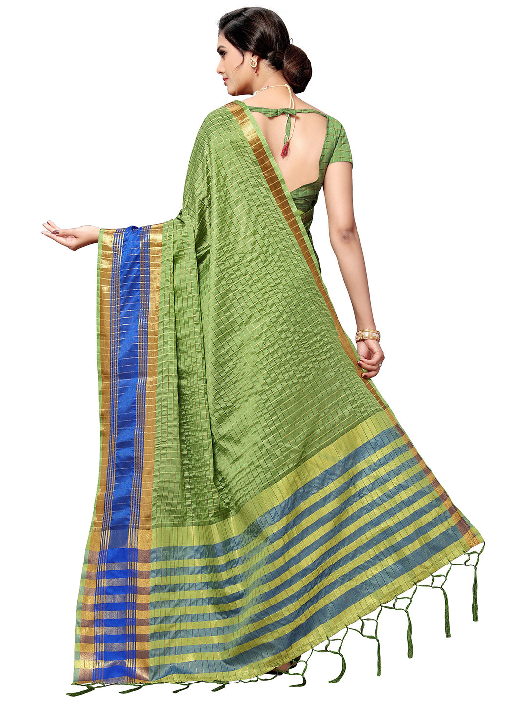 Women's Green Art Silk Self Design Saree