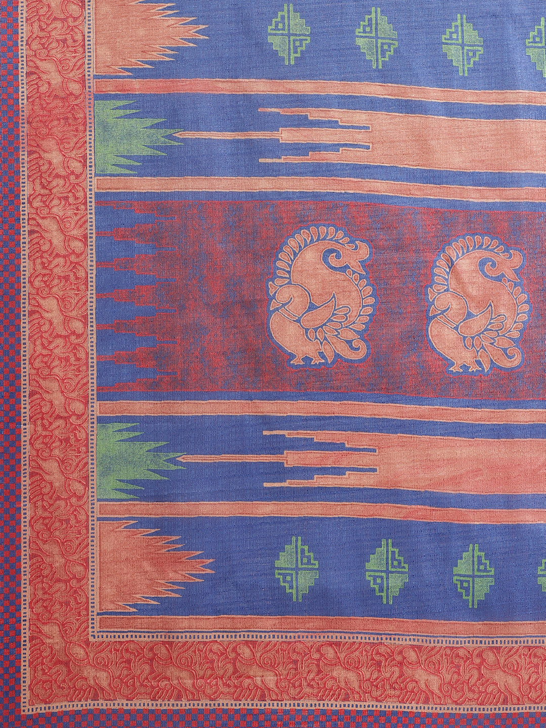 Women's Blue Art Silk Printed Saree