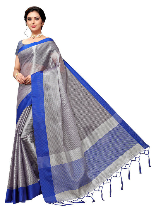 Women's Pink Cotton Blend Printed Saree