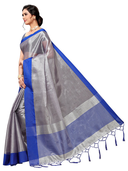 Women's Pink Cotton Blend Printed Saree