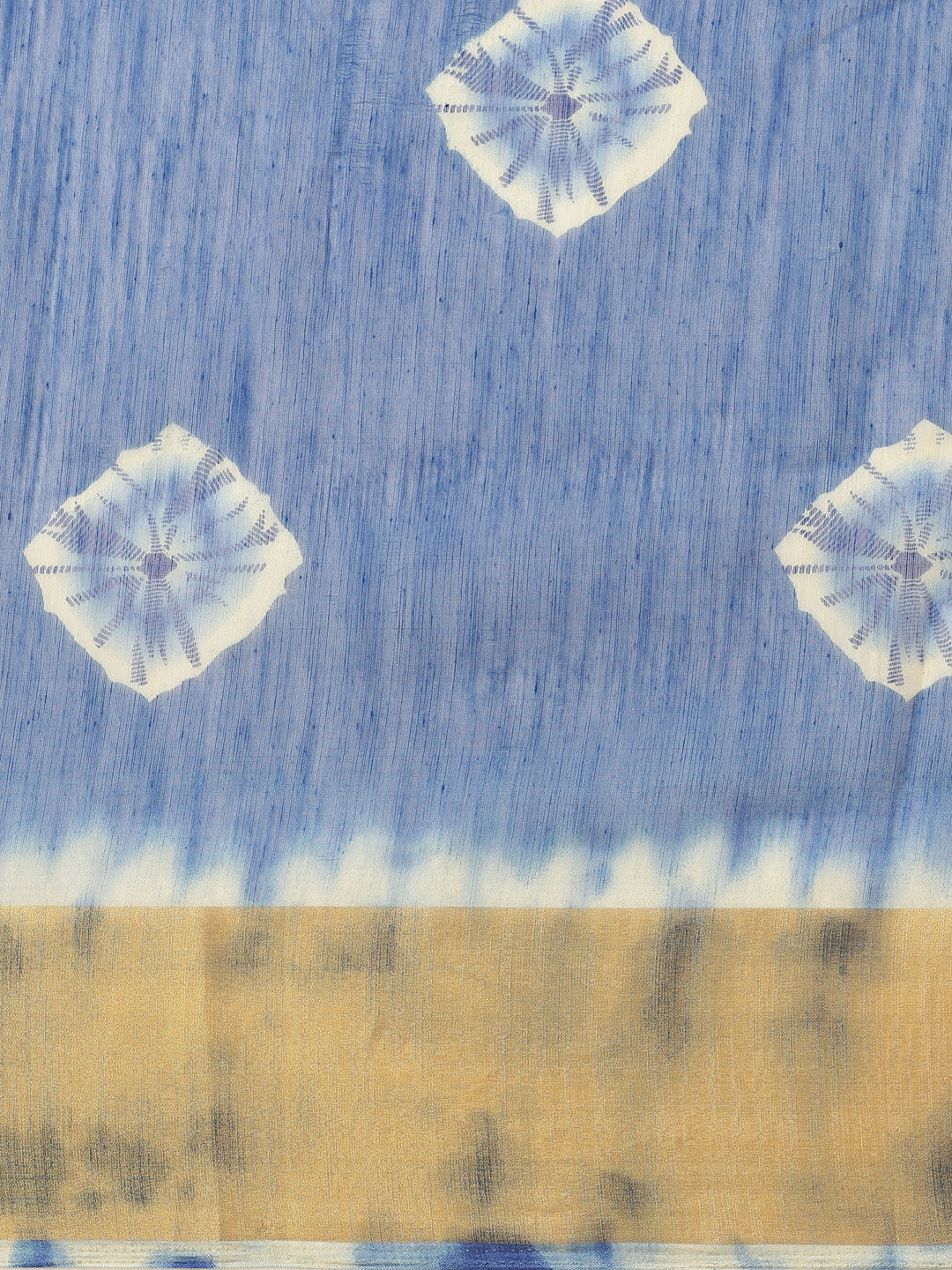 Women's Blue Cotton Blend Printed Saree