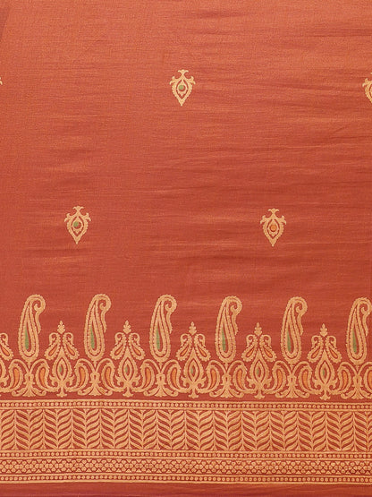 Women's Brown Silk Blend Printed Saree