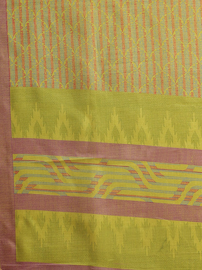 Women's Green Art Silk Self Design Saree