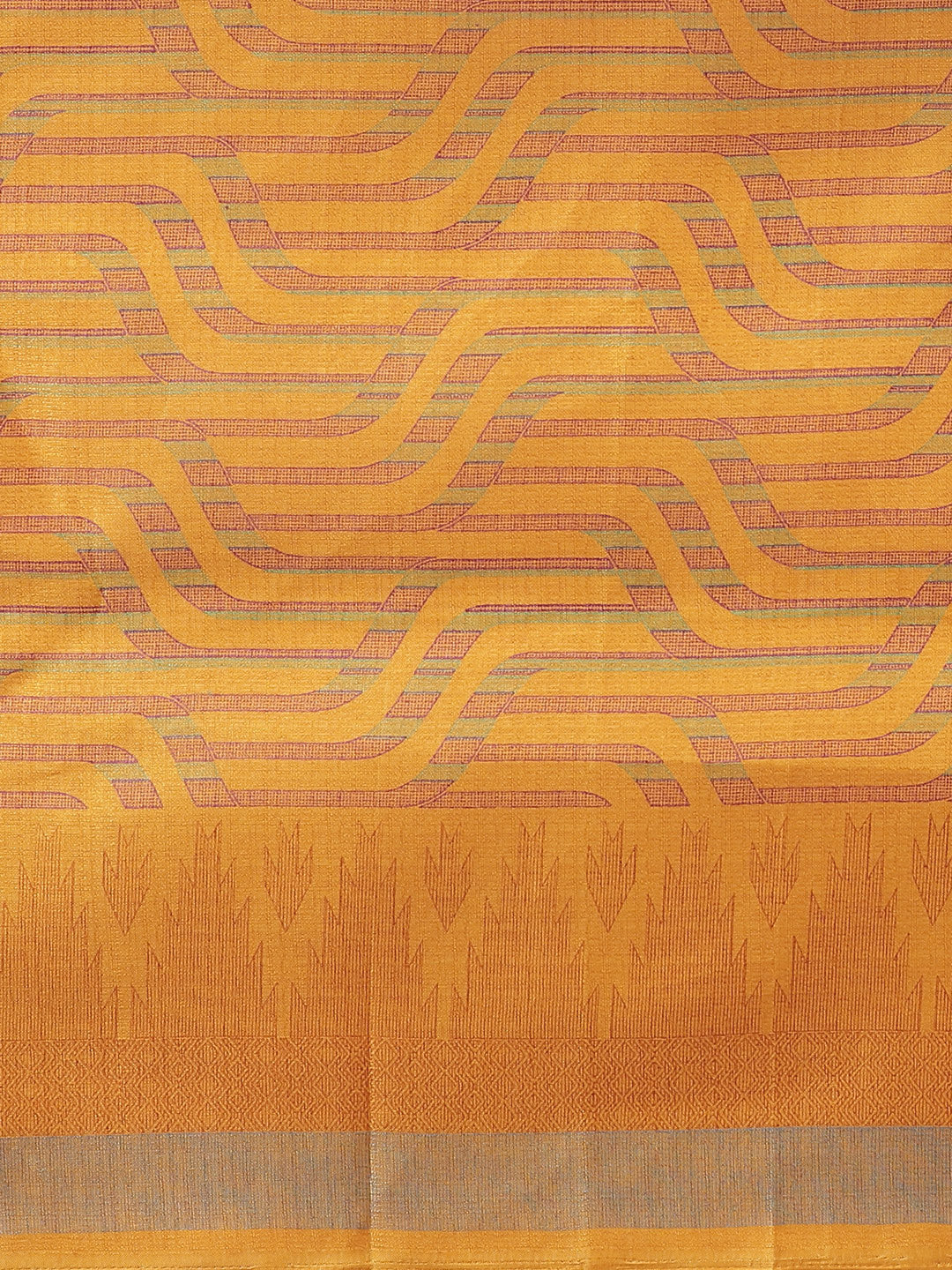 Women's Mustard Art Silk Printed Saree