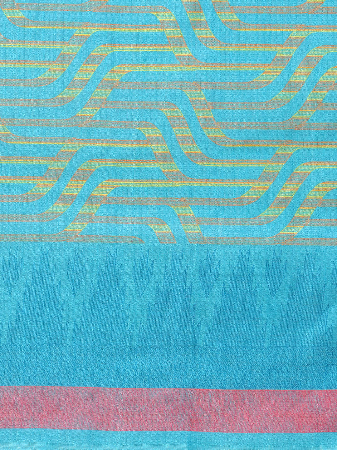 Women's Blue Art Silk Printed Saree