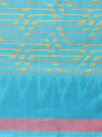 Women's Blue Art Silk Printed Saree