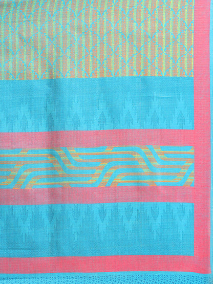 Women's Blue Art Silk Printed Saree
