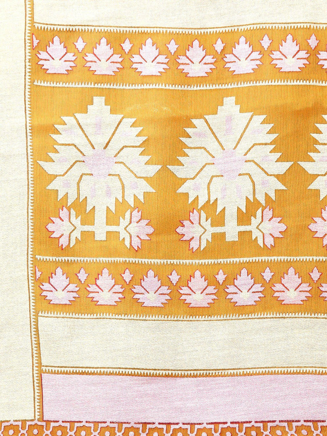 Women's Mustard Brasso Printed Saree