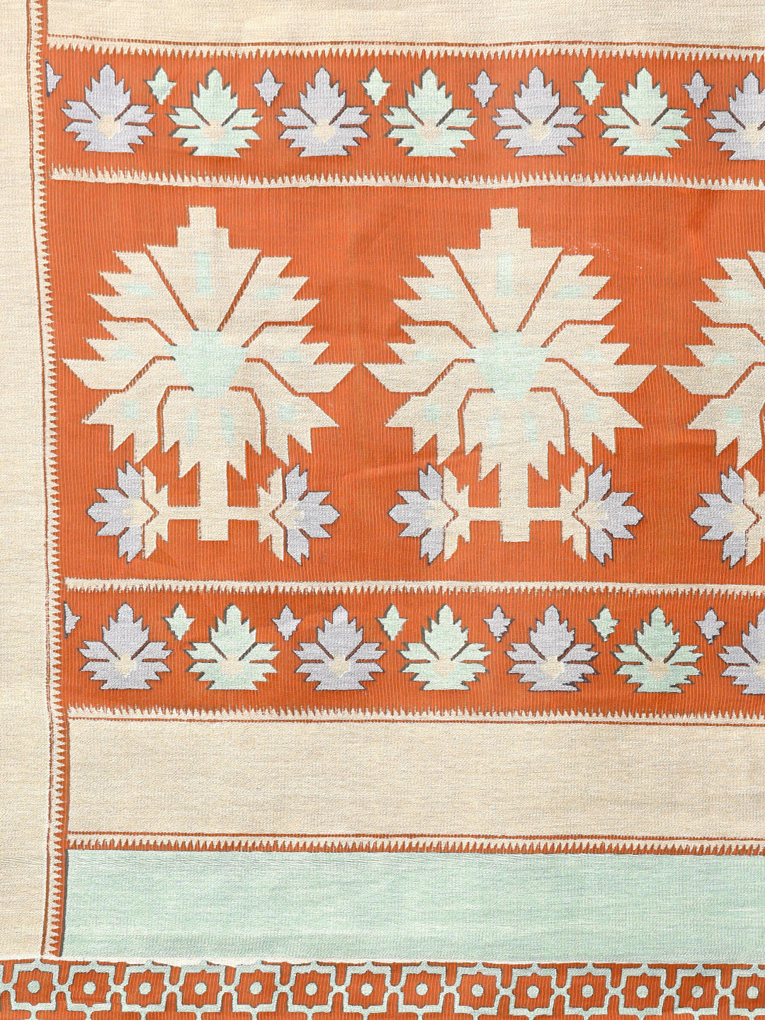 Women's Orange Brasso Printed Saree