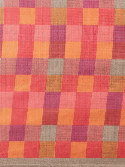 Women's Multicolor Art Silk Checkered Saree