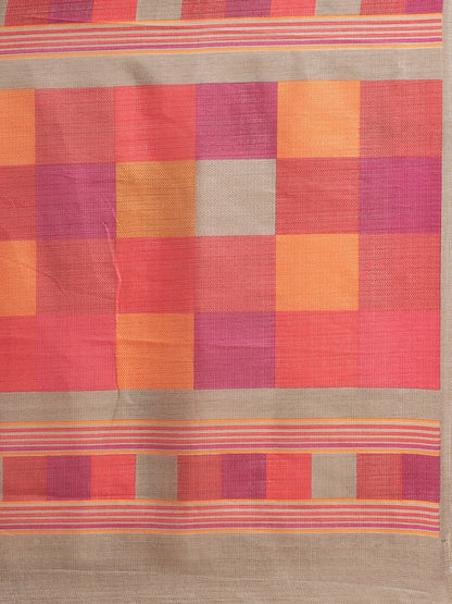 Women's Multicolor Art Silk Checkered Saree