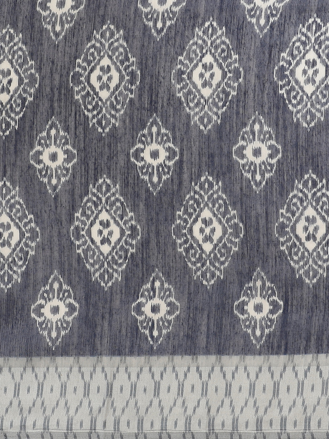 Women's Blue Cotton Blend Printed Saree