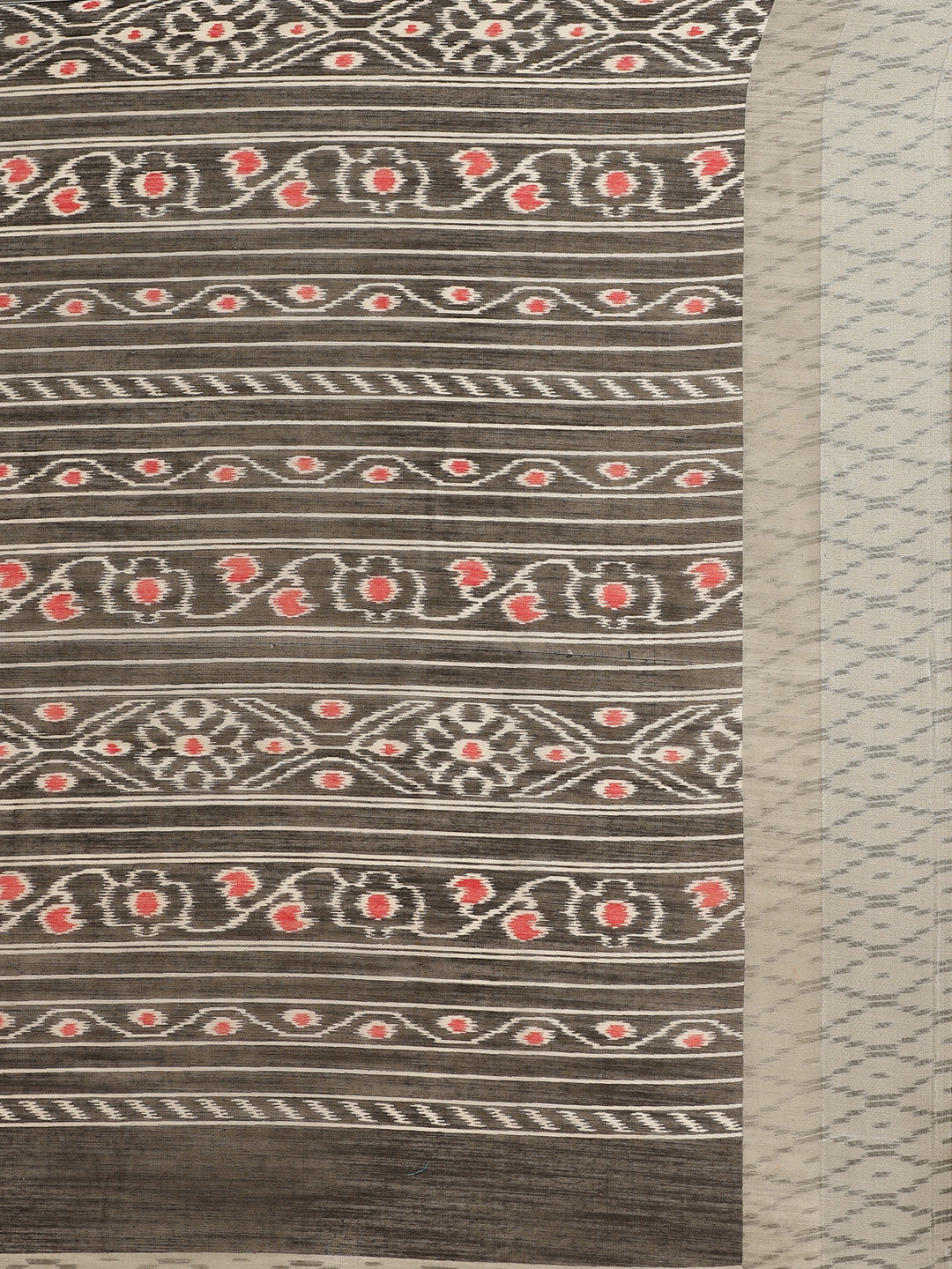 Women's Black Cotton Blend Printed Saree
